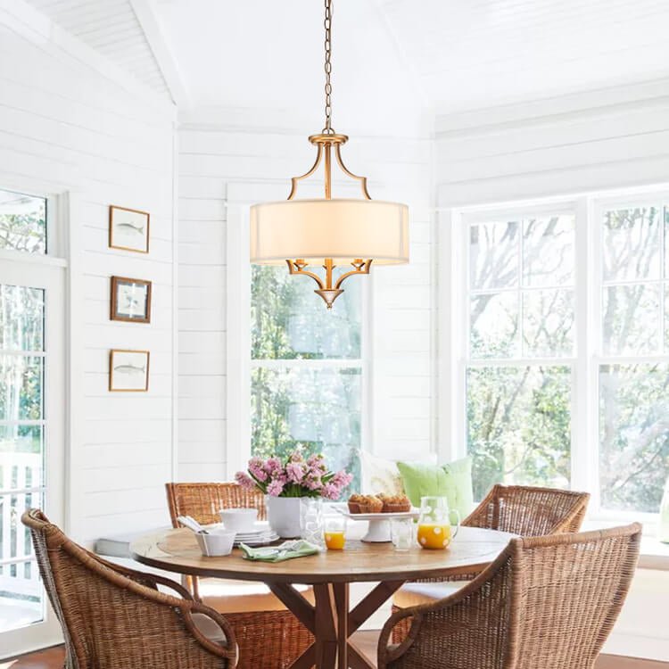Lampadario a tamburo con 3 luci in stile mid-century