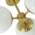 Lampada da soffitto semi-flush a 3 luci in vetro sputnik stile Mid-Century