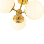 Lampada da soffitto semi-flush a 3 luci in vetro sputnik stile Mid-Century