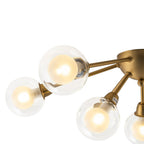 Lampada da soffitto semi-flush in vetro doppio strato a 9 luci stile Mid-Century Sputnik