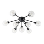 Lampada da soffitto semi-flush in vetro doppio strato a 9 luci stile Mid-Century Sputnik