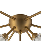 Lampada da soffitto semi-flush in vetro doppio strato a 9 luci stile Mid-Century Sputnik