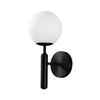 Applique da parete in vetro a sfera con 1 luce in stile moderno di metà secolo