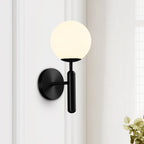 Applique da parete in vetro a sfera con 1 luce in stile moderno di metà secolo