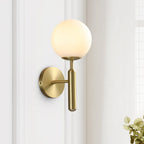 Applique da parete in vetro a sfera con 1 luce in stile moderno di metà secolo