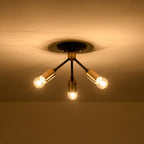 Luce Semi Flush Sputnik 3 Luci Stile Moderno di Metà Secolo