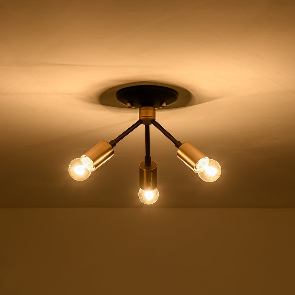 Luce Semi Flush Sputnik 3 Luci Stile Moderno di Metà Secolo