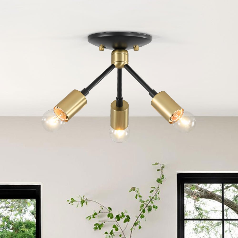 Luce Semi Flush Sputnik 3 Luci Stile Moderno di Metà Secolo