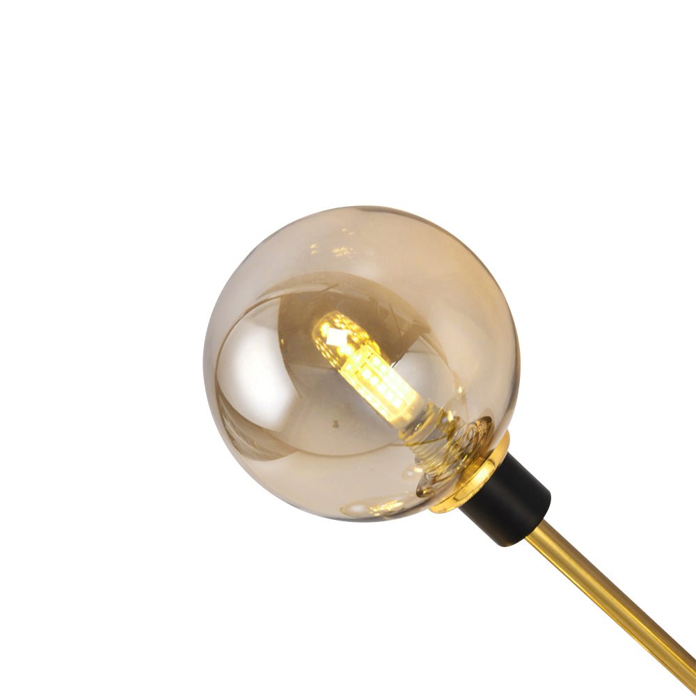 Lampada da soffitto semi incassata a globo in vetro con 5 luci in stile Mid-Century Modern