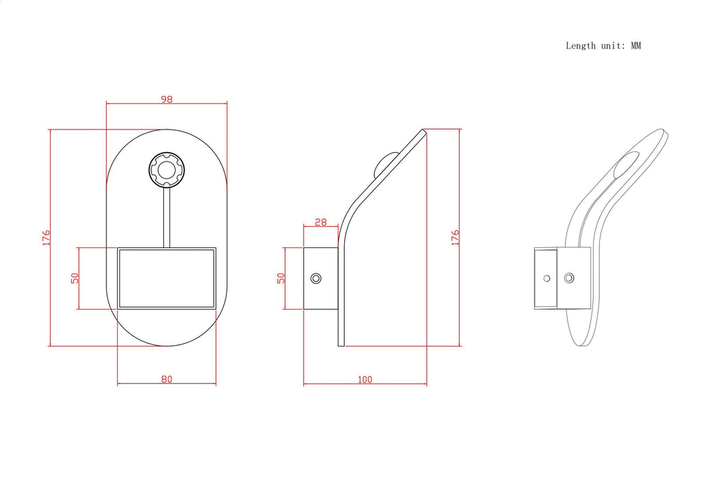 Applique da parete LED curva minimalista da comodino