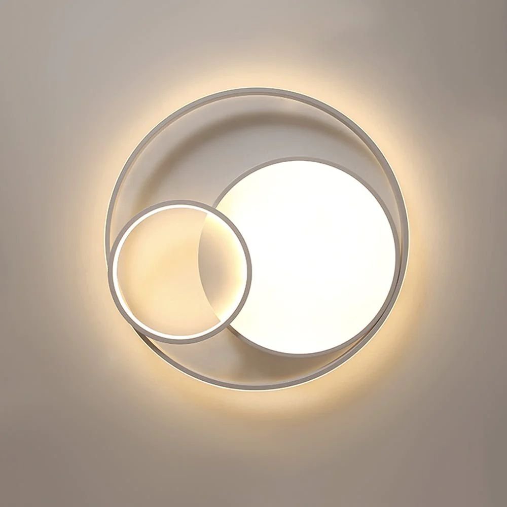 Lampada da soffitto a LED rotonda a doppio anello minimalista