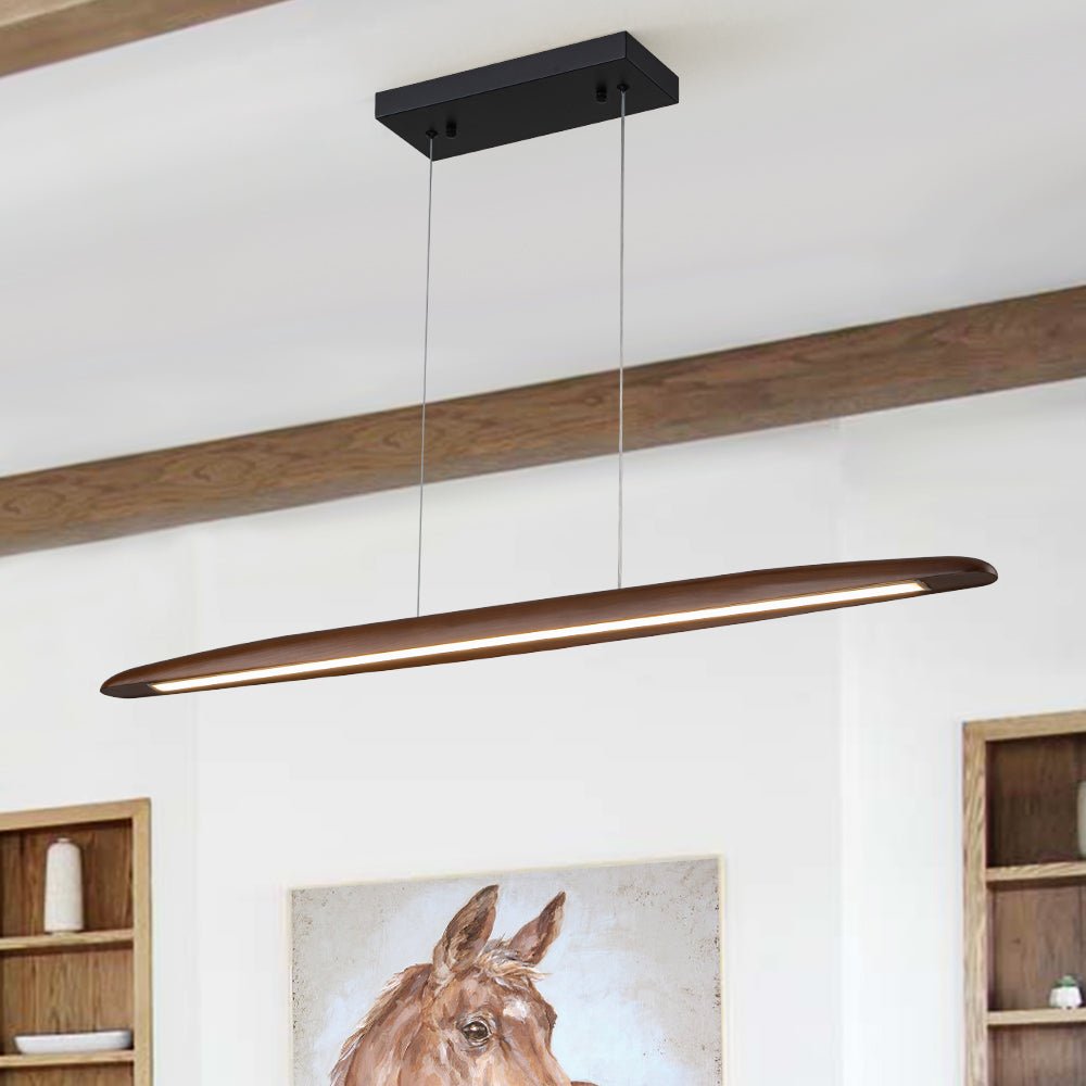 Minimalista Fattoria Sospensione Lineare Led in Legno a 1 Luce