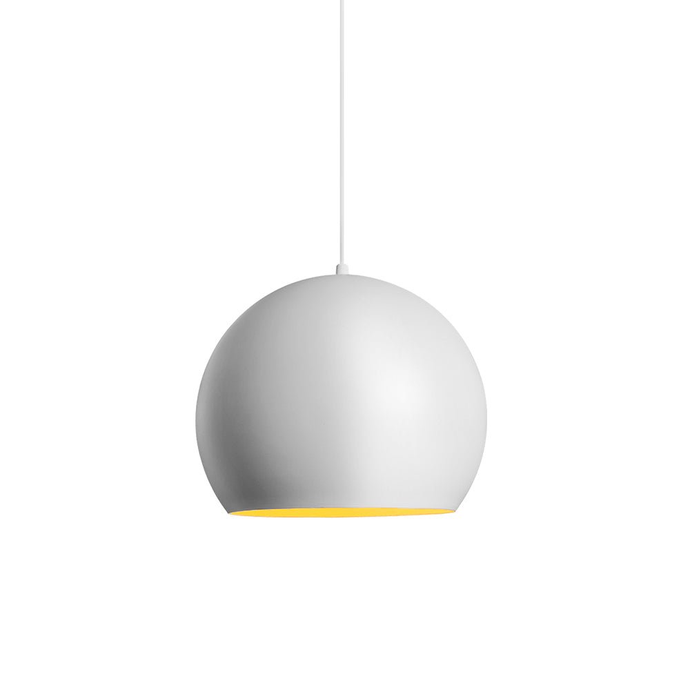 Moderna Lampada a Sospensione Rotonda Bianco con 1 Luce a Forma di Palla