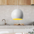 Moderna Lampada a Sospensione Rotonda Bianco con 1 Luce a Forma di Palla