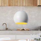 Moderna Lampada a Sospensione Rotonda Bianco con 1 Luce a Forma di Palla