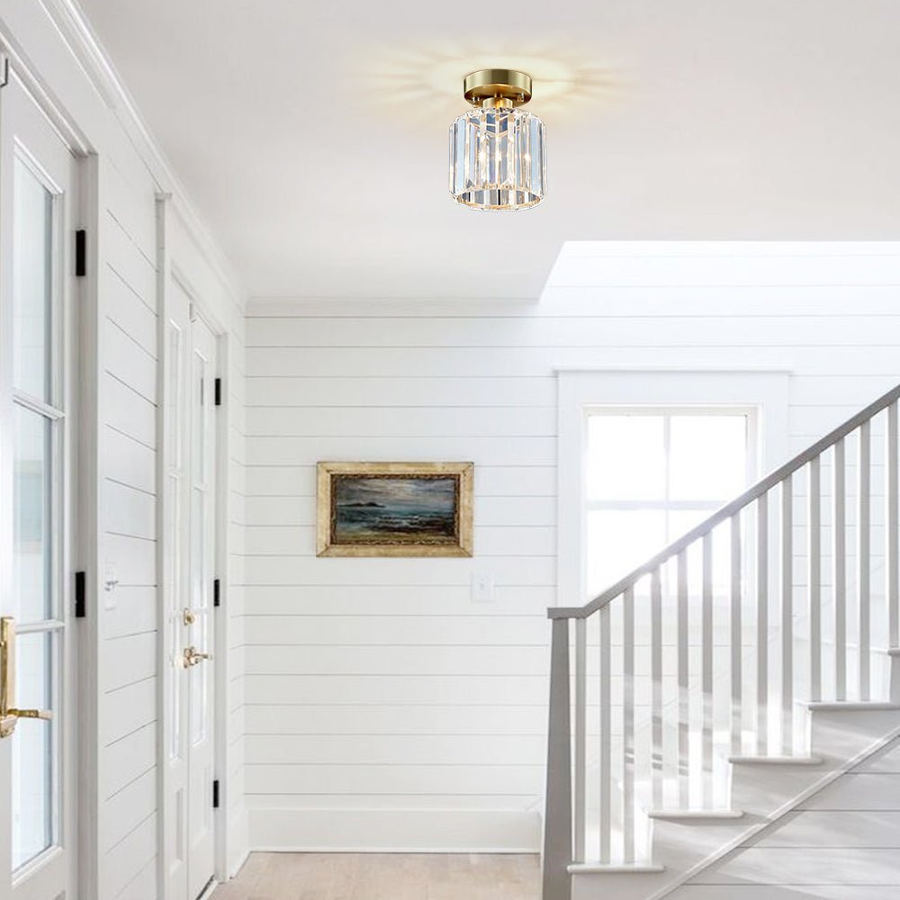 Moderna Lampada da Soffitto Mini Cristallo Semifissa a 1 Luce