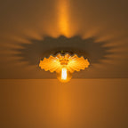 Moderno Plafoniera Semi Flush in Ceramica Pieghettata con 1 Luce