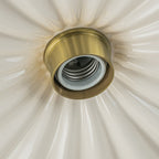 Moderno Plafoniera Semi Flush in Ceramica Pieghettata con 1 Luce