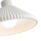 Moderna Lampada a Sospensione Conica Pieghettata in Resina per Tavolo da Pranzo