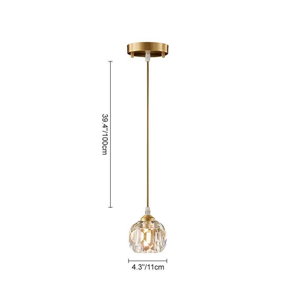 Moderno Lampadario Rotondo in Vetro Cristallo a 1 Luce