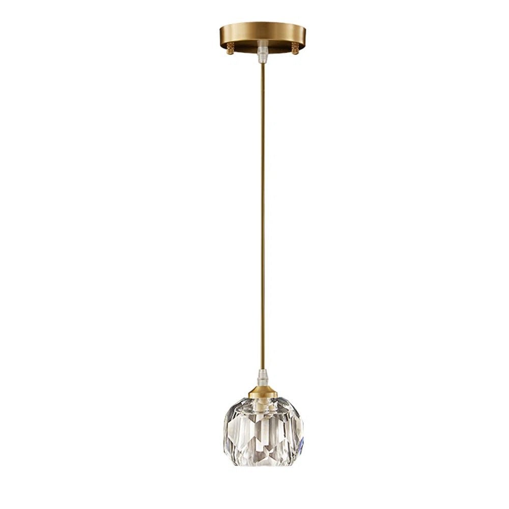 Moderno Lampadario Rotondo in Vetro Cristallo a 1 Luce