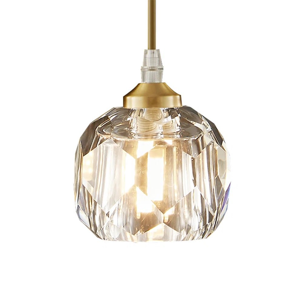 Moderno Lampadario Rotondo in Vetro Cristallo a 1 Luce