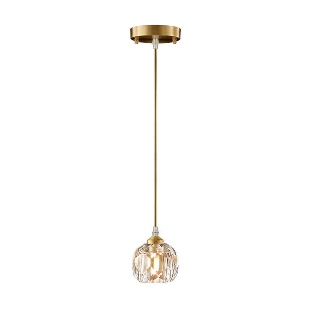 Moderno Lampadario Rotondo in Vetro Cristallo a 1 Luce