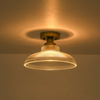 Moderno Lampadario a 1 Luce con Forma a Cupola in Vetro a Righe
