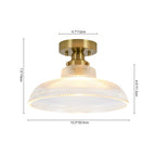 Moderno Lampadario a 1 Luce con Forma a Cupola in Vetro a Righe