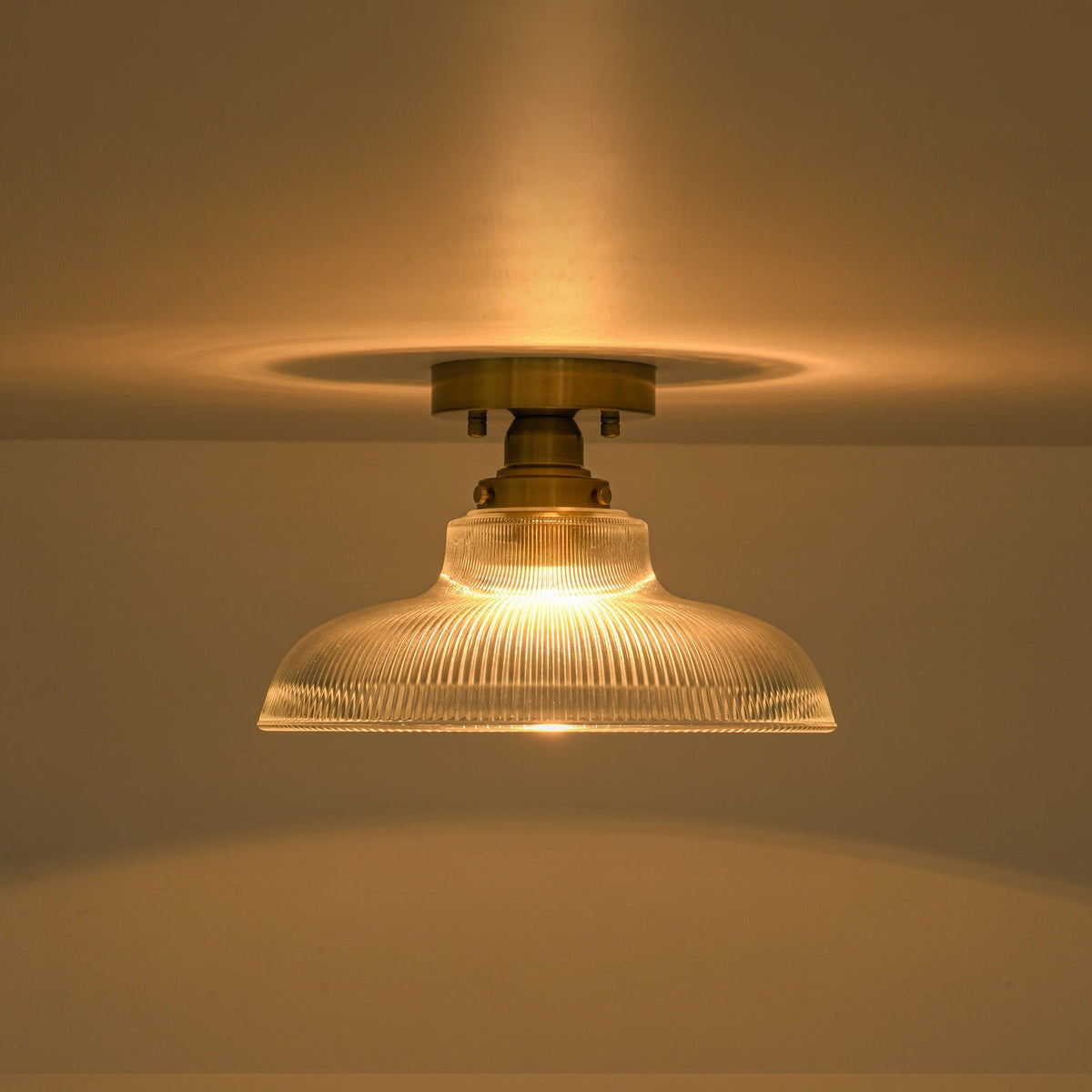 Moderno Lampadario a 1 Luce con Forma a Cupola in Vetro a Righe