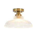 Moderno Lampadario a 1 Luce con Forma a Cupola in Vetro a Righe