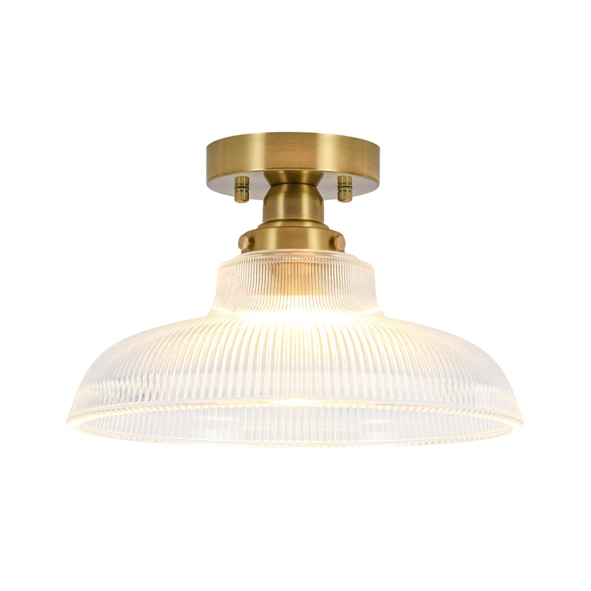 Moderno Lampadario a 1 Luce con Forma a Cupola in Vetro a Righe