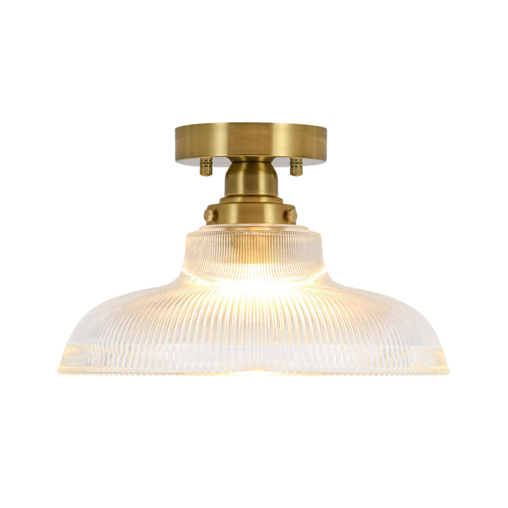 Moderno Lampadario a 1 Luce con Forma a Cupola in Vetro a Righe