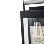 Moderna Applique da Esterno Rettangolare in Vetro Trasparente con Finitura in Legno