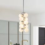 Lampadario Moderno a Globo in Vetro a 10 Luci