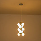 Lampadario Moderno a Globo in Vetro a 10 Luci