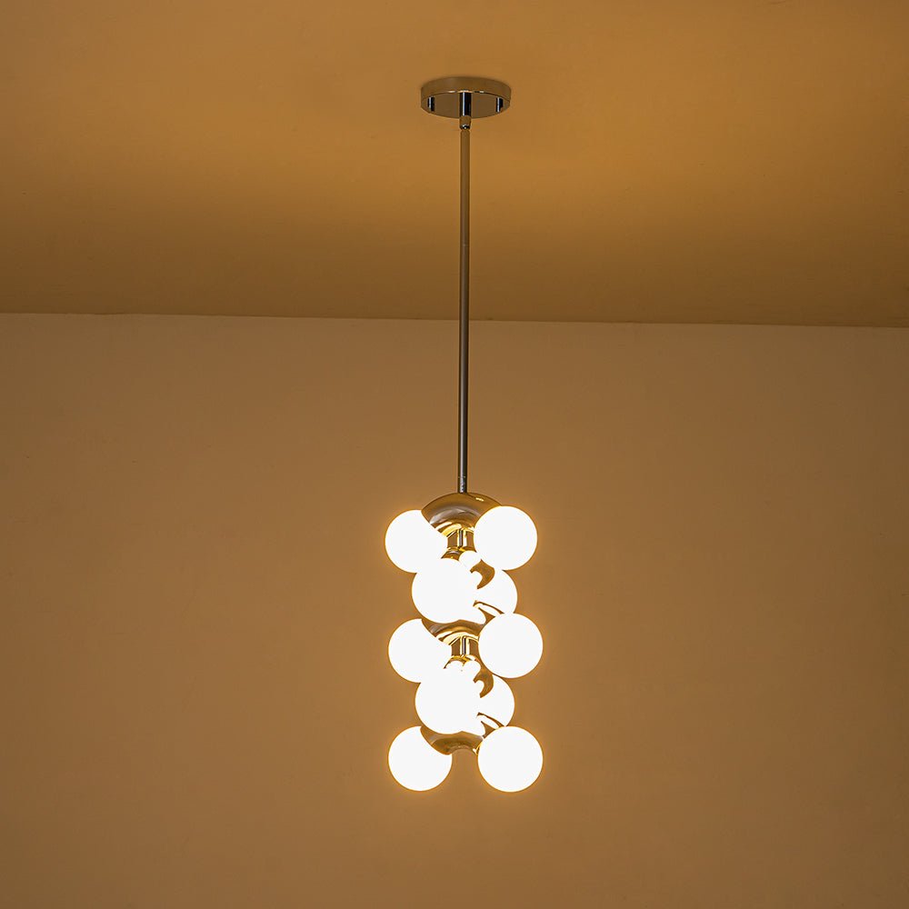 Lampadario Moderno a Globo in Vetro a 10 Luci
