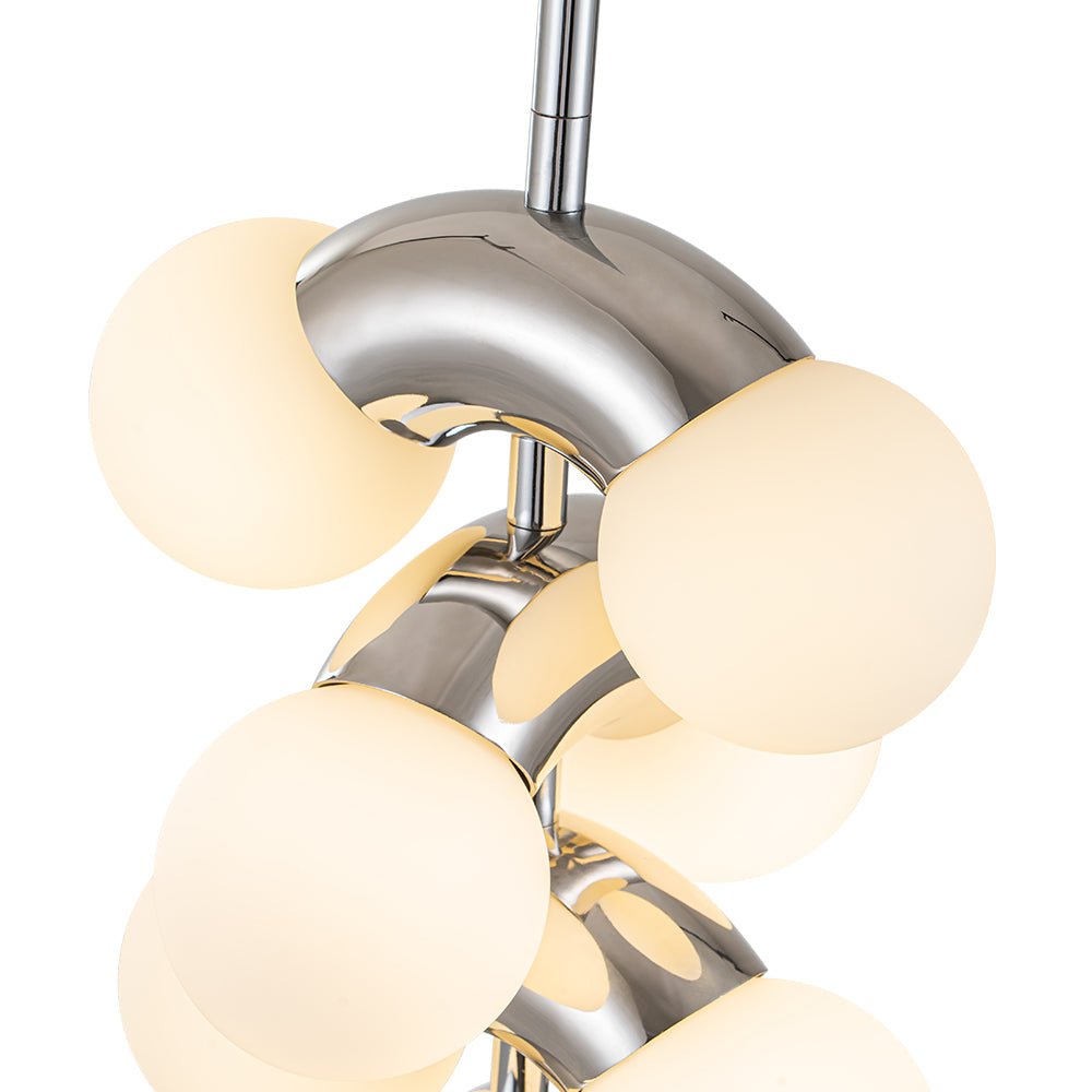 Lampadario Moderno a Globo in Vetro a 10 Luci