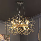 Moderno Lampadario Rotondo Dandelion con 12 Luci in Cristallo