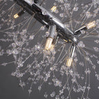 Moderno Lampadario Rotondo Dandelion con 12 Luci in Cristallo