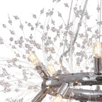 Moderno Lampadario Rotondo Dandelion con 12 Luci in Cristallo