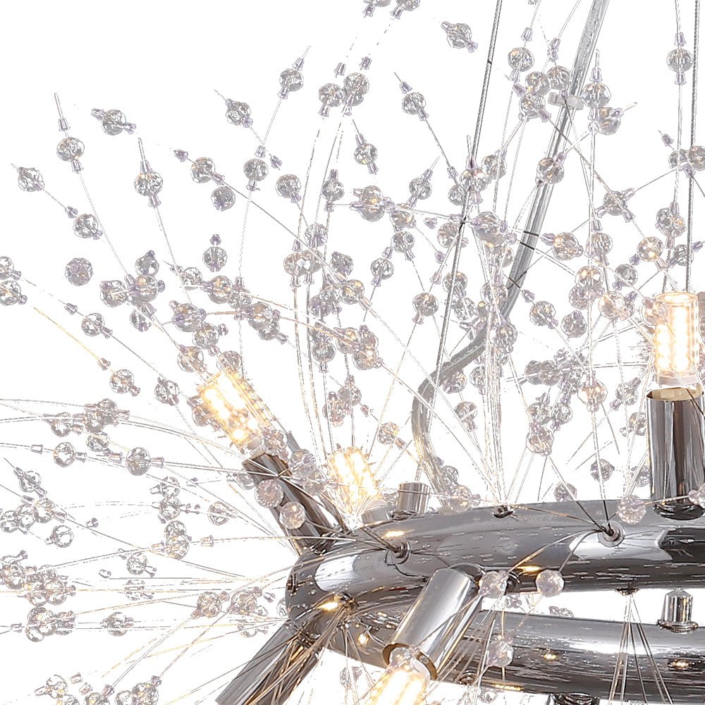 Moderno Lampadario Rotondo Dandelion con 12 Luci in Cristallo