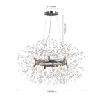 Moderno Lampadario Rotondo Dandelion con 12 Luci in Cristallo