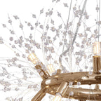 Moderno Lampadario Rotondo Dandelion con 12 Luci in Cristallo