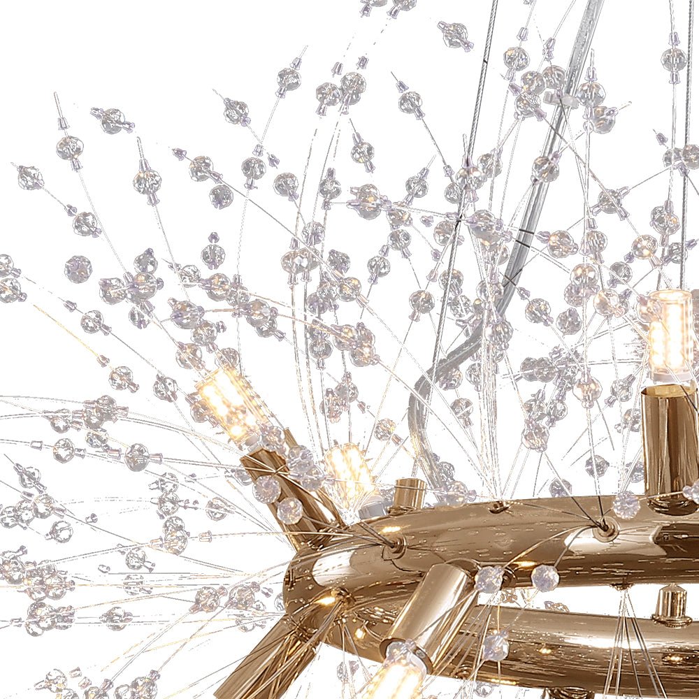 Moderno Lampadario Rotondo Dandelion con 12 Luci in Cristallo