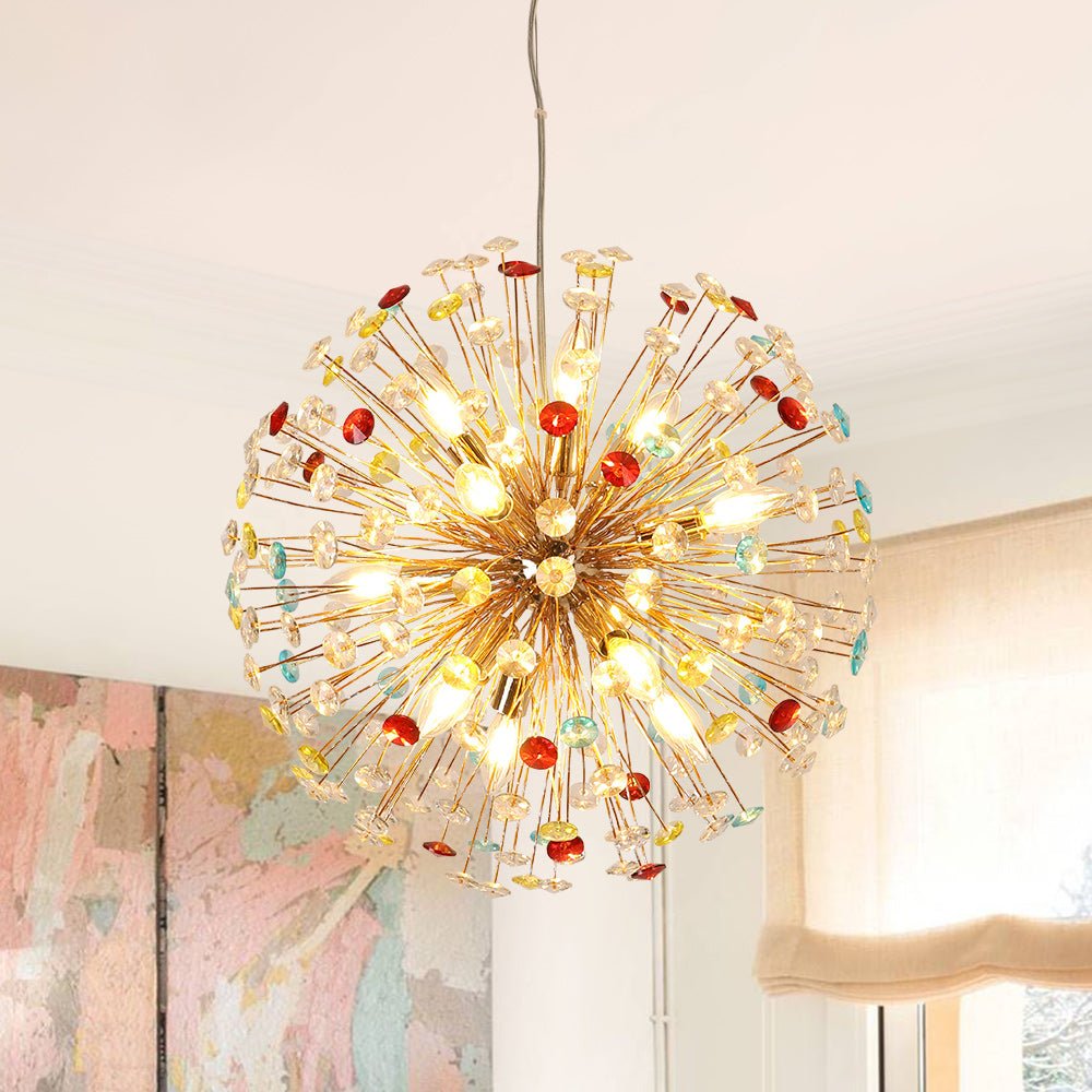 Moderno Lampadario Colorato a 12 Luci Dente di Leone Giocoso
