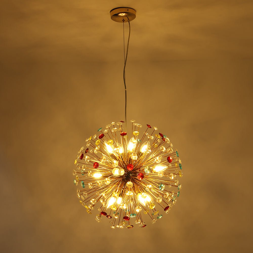 Moderno Lampadario Colorato a 12 Luci Dente di Leone Giocoso