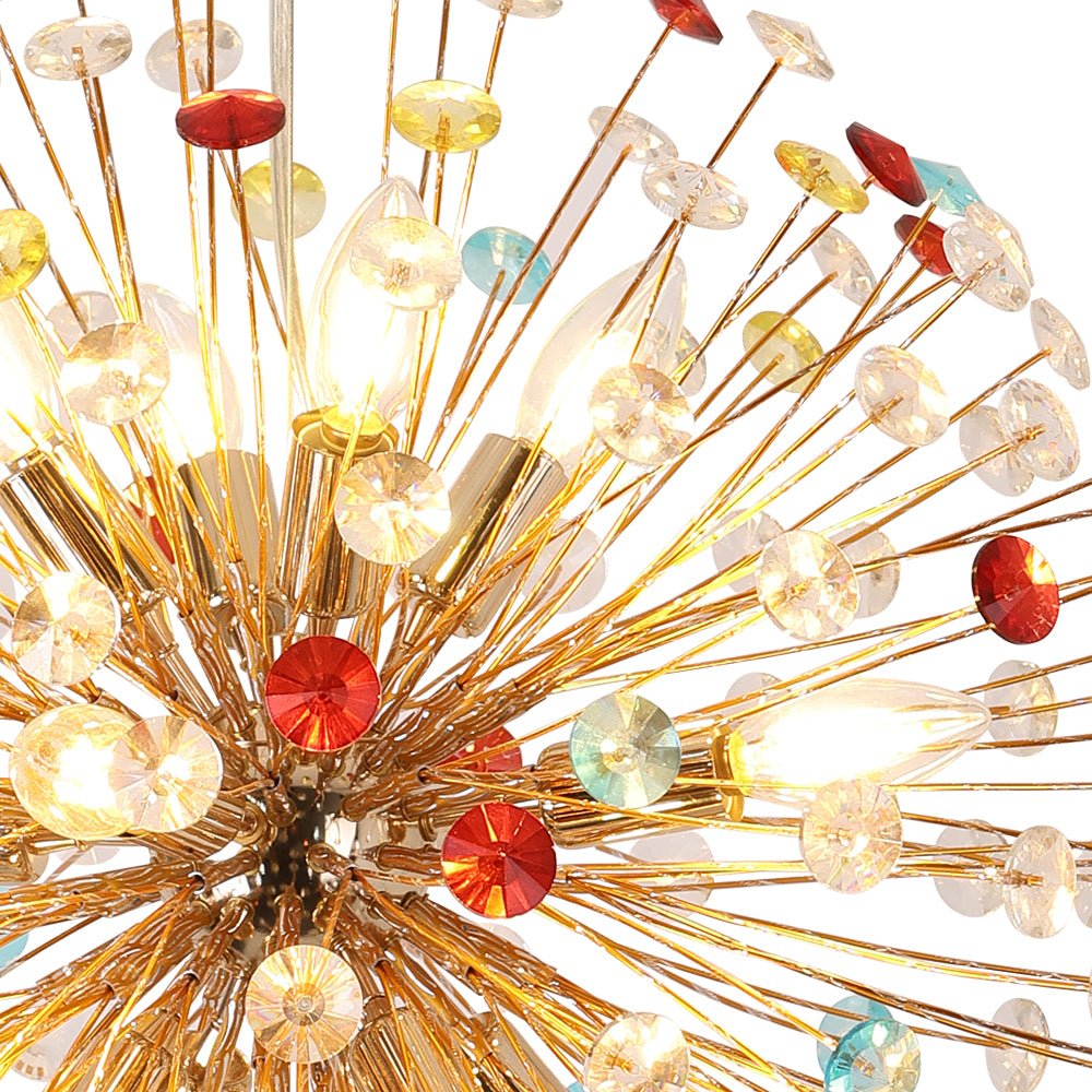 Moderno Lampadario Colorato a 12 Luci Dente di Leone Giocoso