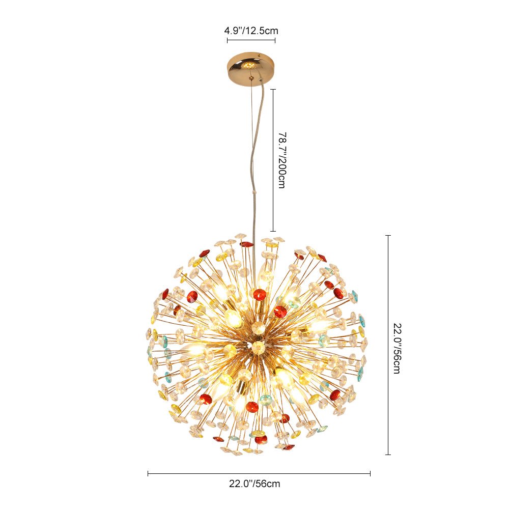 Moderno Lampadario Colorato a 12 Luci Dente di Leone Giocoso