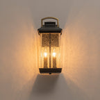 Moderna Applique da Esterno Rettangolare con 2 Luci Nera e Oro